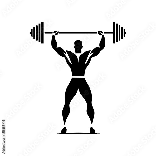 Dynamic silhouette of an athlete lifting barbell, symbolizing power and performance.

