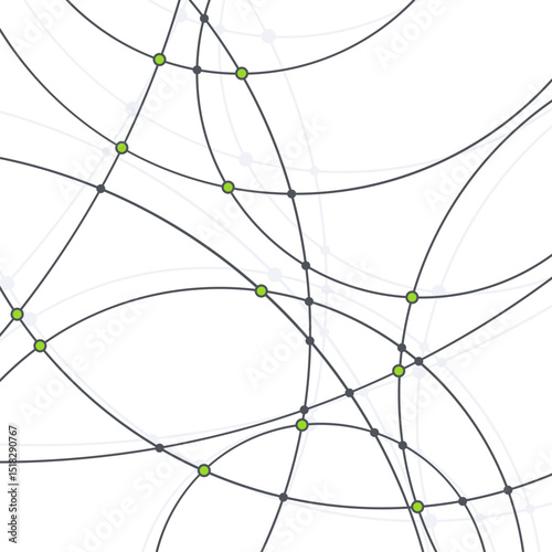 Abstract geometric pattern of the curves, unfinished lines, circles, abstract data type, vector illustration
