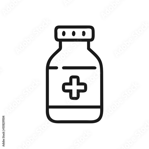 Medicine bottle icon representing pharmaceuticals and health care
