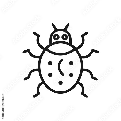 Bacteria icon in minimalist style on transparent background