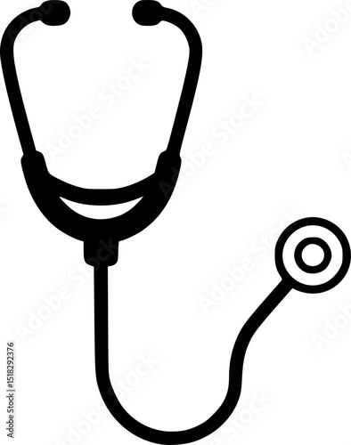 medical stethoscope icon, Stethoscope black silhouette
