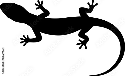 silhouette of a lizard, Gecko icon, Gecko silhouette vector
