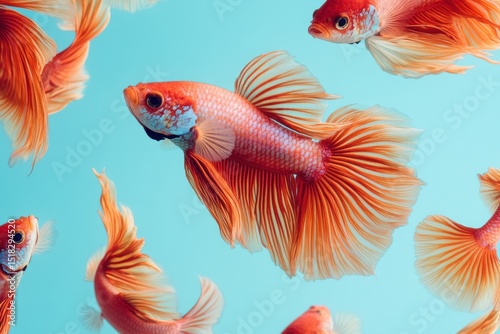 Vibrant betta fish swimming gracefully in a serene underwater world filled with color and life
