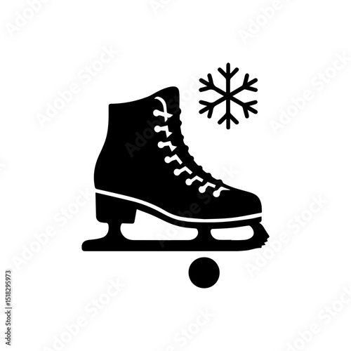 Ice skates icon pair of figure skates for winter sports on ice transparent background
