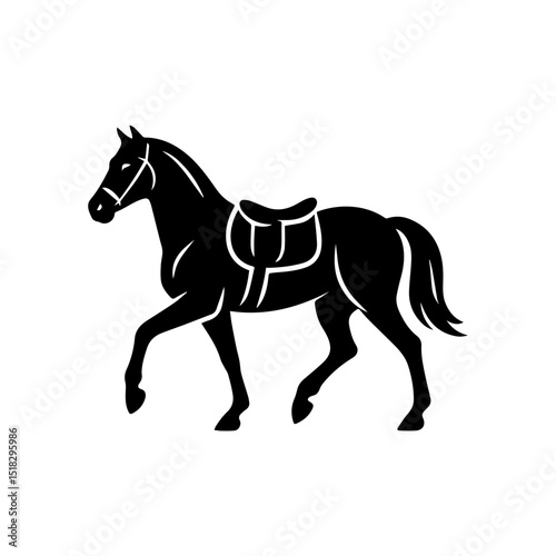 Horse with saddle icon transparent background

