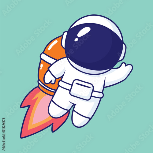 Cute Astronaut Icon PNG | Flying with Rocket Jetpack, Space Adventure, Cartoon Astronaut Illustration