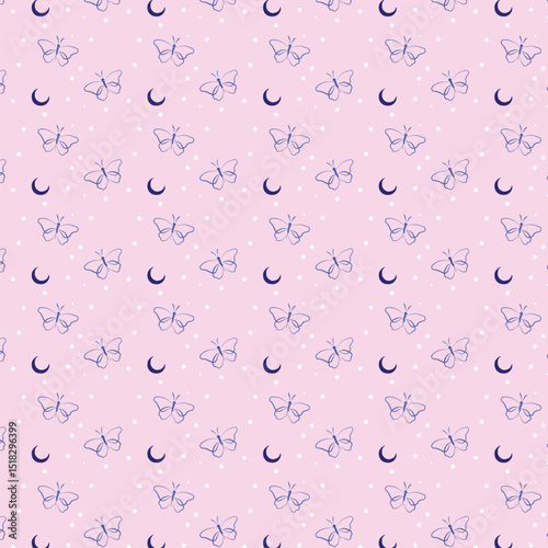 Butterfly seamless pattern design for fabric	