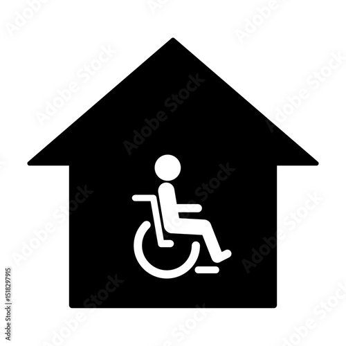 在宅介護、バリアフリー住宅　車椅子ユーザーのアイコン