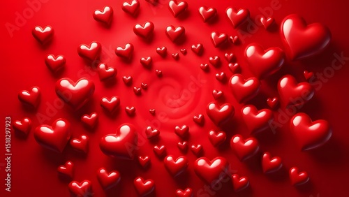 Red heart pattern background for a romantic Valentine's Day celebration photo