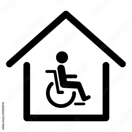 在宅介護、バリアフリー住宅　車椅子ユーザーのアイコン