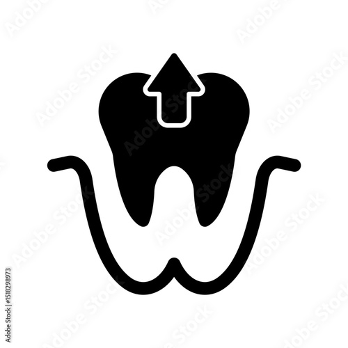 Icon a tooth extraction, isolated against a clean background.