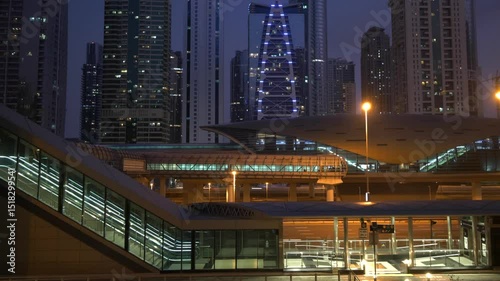 Panoramic Urban City Road during Night
