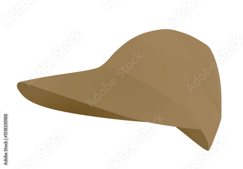 Brown  long visor cap. vector illustration	