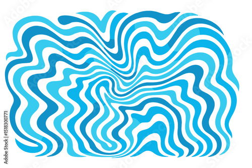 Swirling blue water patterns creating a mesmerizing abstract design on a white background