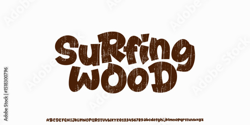 Alphabet Original Handwritten Groovy Art Work Font With Rough Texture, Grunge style, Uppercase,lowercase and Number,Design for urban,movie,film,sport,clothing,band music.Vector illustration