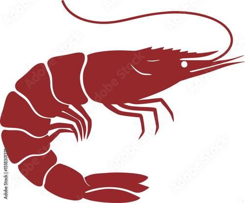 Minimal Shrimp Vector Badge with Soft Corners