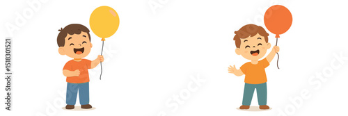 Happy children holding balloons celebrate joy in a bright and colorful setting during a cheerful outdoor event