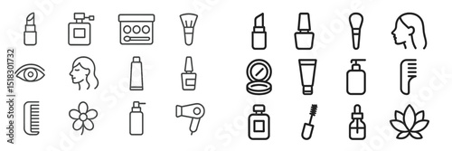 Beauty products and tools arranged in a creative pattern showcasing essentials for makeup enthusiasts and skincare lovers