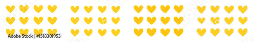 Colorful display of hearts in a pattern on a bright background creating a joyful atmosphere for celebrations and events