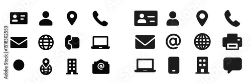 Icons representing various communication tools and contact methods in a clean, minimalist design