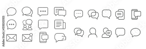 Communication symbols representing various messaging types in a digital context