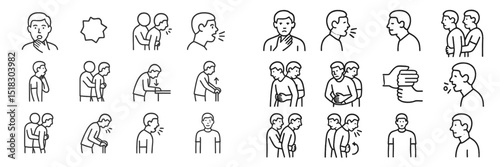 Expressions and gestures of communication and emotions illustrated in a diverse set of interactions