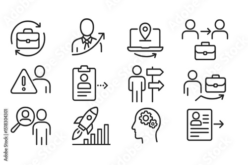 Visual representation of professional development and career progression tools in a dynamic workspace setting