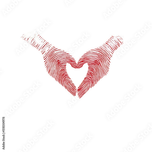 Minimalist Heart-Shaped Fingerprint Artwork Symbolizing the Unique Connection Between Two People