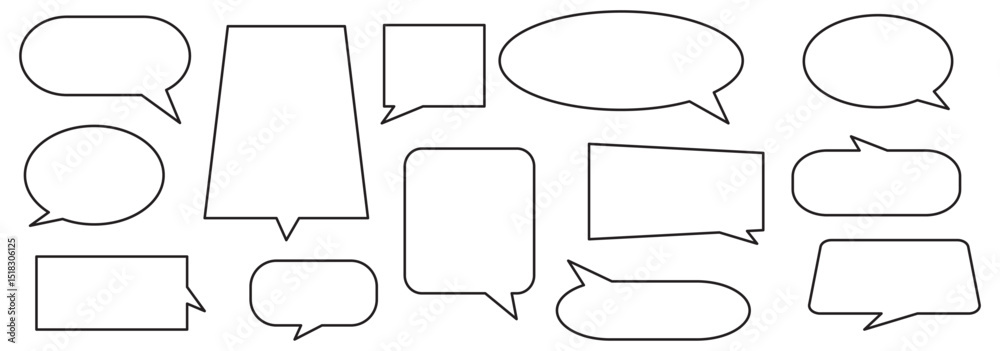 Obraz premium Artistic Articulation Doodle Speech Icons to Capture Attention . Set of speech bubble. Speech bubble comic sign.