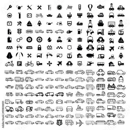 car icons , all travels silhouettes
