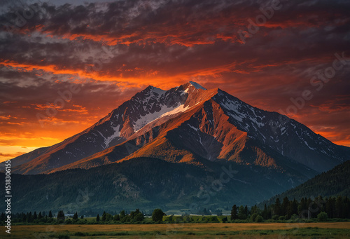 sunset in the mountains