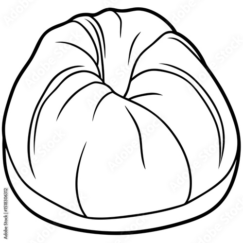 Bean bag chair line art vector
