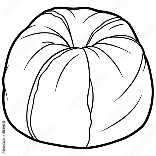 Bean bag chair line art vector