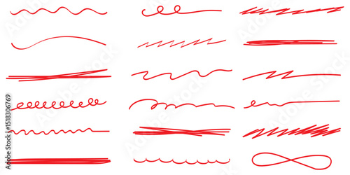 Hand-Painted Underline Brush Strokes Bold & Artistic Vector Set . Doodle vector ink brush lines.