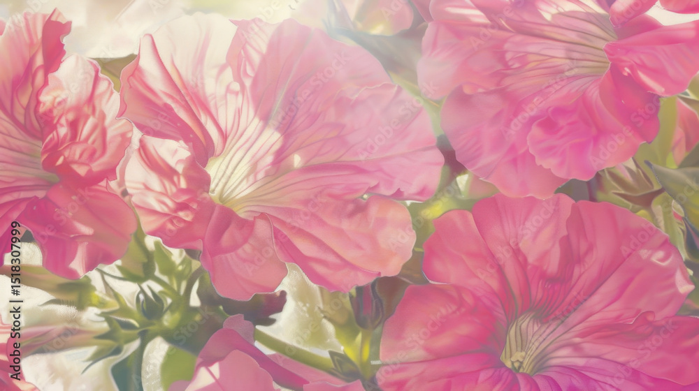 Obraz premium closeup of vibrant pink petunias