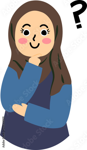 Muslim girl thinking