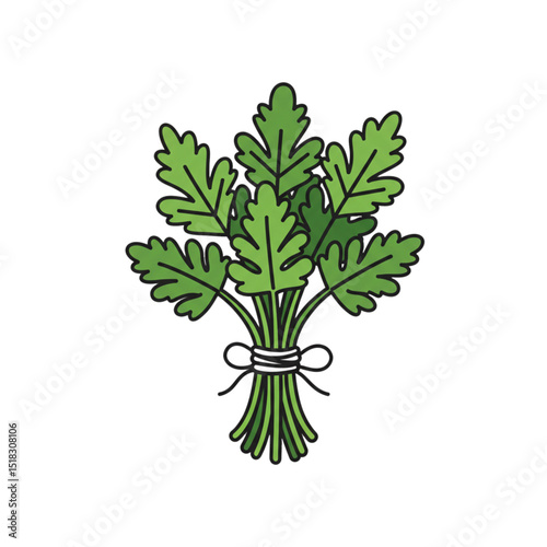 Fresh Herb Bundle: Vibrant vector icon for farmer's market theme