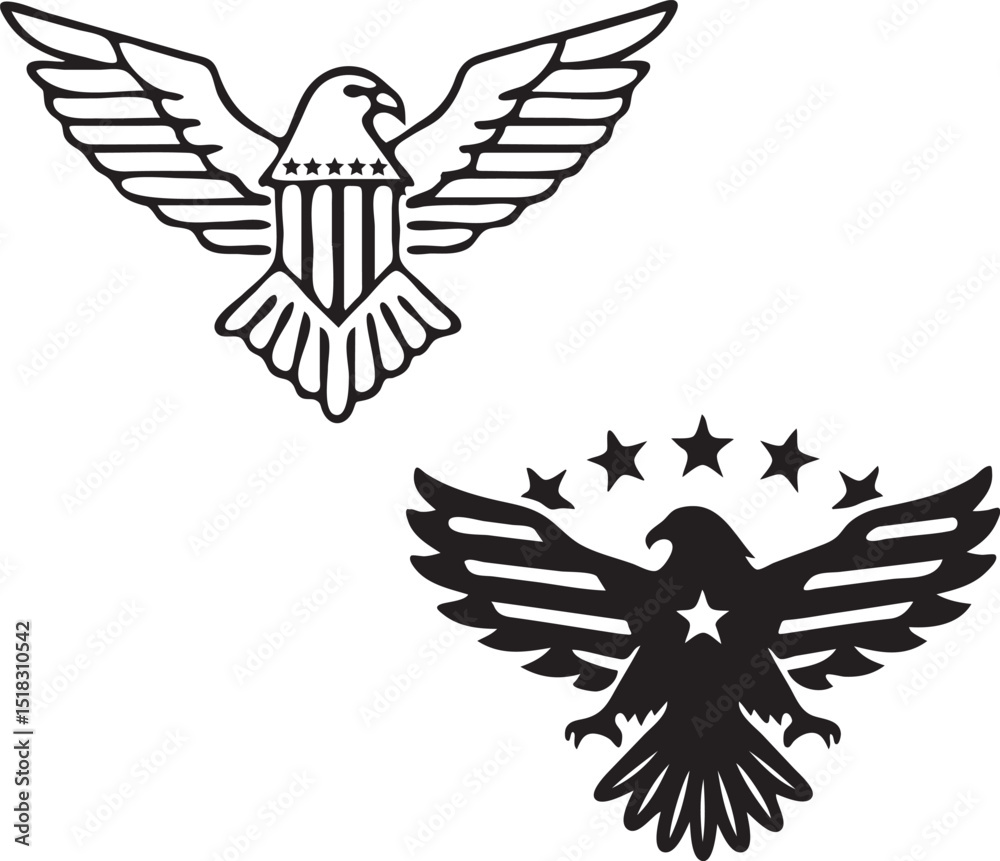 Obraz premium Patriotic Eagle Vector Emblem