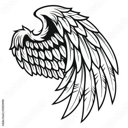 Bold black and white sketch of eagle face showing intensity and authority in a clean vector style.