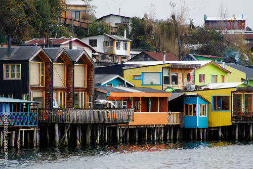 Stilt houses in the Chiloé region of Chile. photo