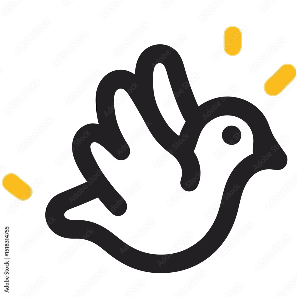 Fototapeta premium Peaceful Dove Icon: Symbol of Tranquility and Grace