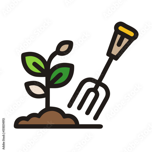 Gardening, Agriculture line icons Vector of grow your own food, watering can, greenhouse, seedling, sprout, farmer, pollination, fertilizer thin linear illustration