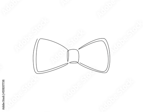 Bow tie continuous line. Continuous one line drawing of bow tie. wedding, accessory, fashion concept. Single line drawing