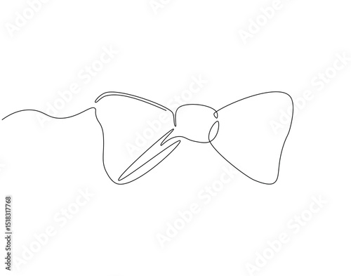Bow tie continuous line. Continuous one line drawing of bow tie. wedding, accessory, fashion concept. Single line drawing