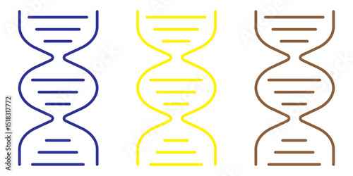 DNA icon. Genetic molecule vector illustration. Genome biology colorful spiral chromosome symbol. Molecular helix biotechnology pictogram. Chemistry sign. Gene medicine evolution concept.