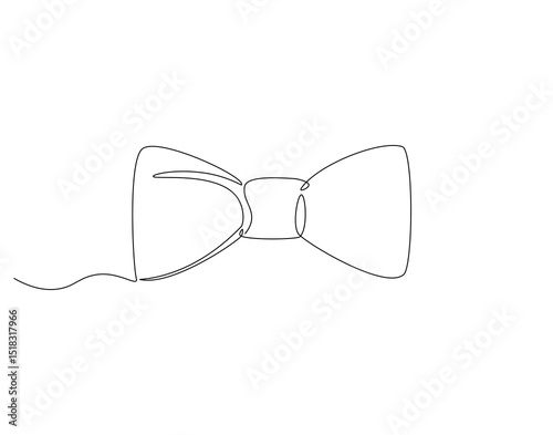 Bow tie continuous line. Continuous one line drawing of bow tie. wedding, accessory, fashion concept. Single line drawing