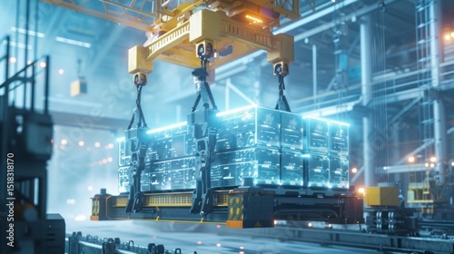 Futuristic Factory, Automated Data Block Transportation