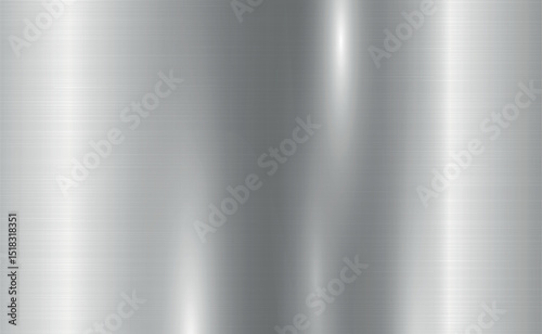 Texture panorama of silver metal with reflection - background