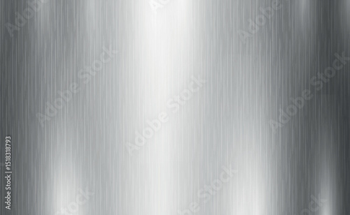 Texture panorama of silver metal with reflection - background