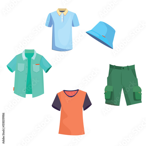 Baby boys shirt, t-shirt, shorts, cap images and vector.
